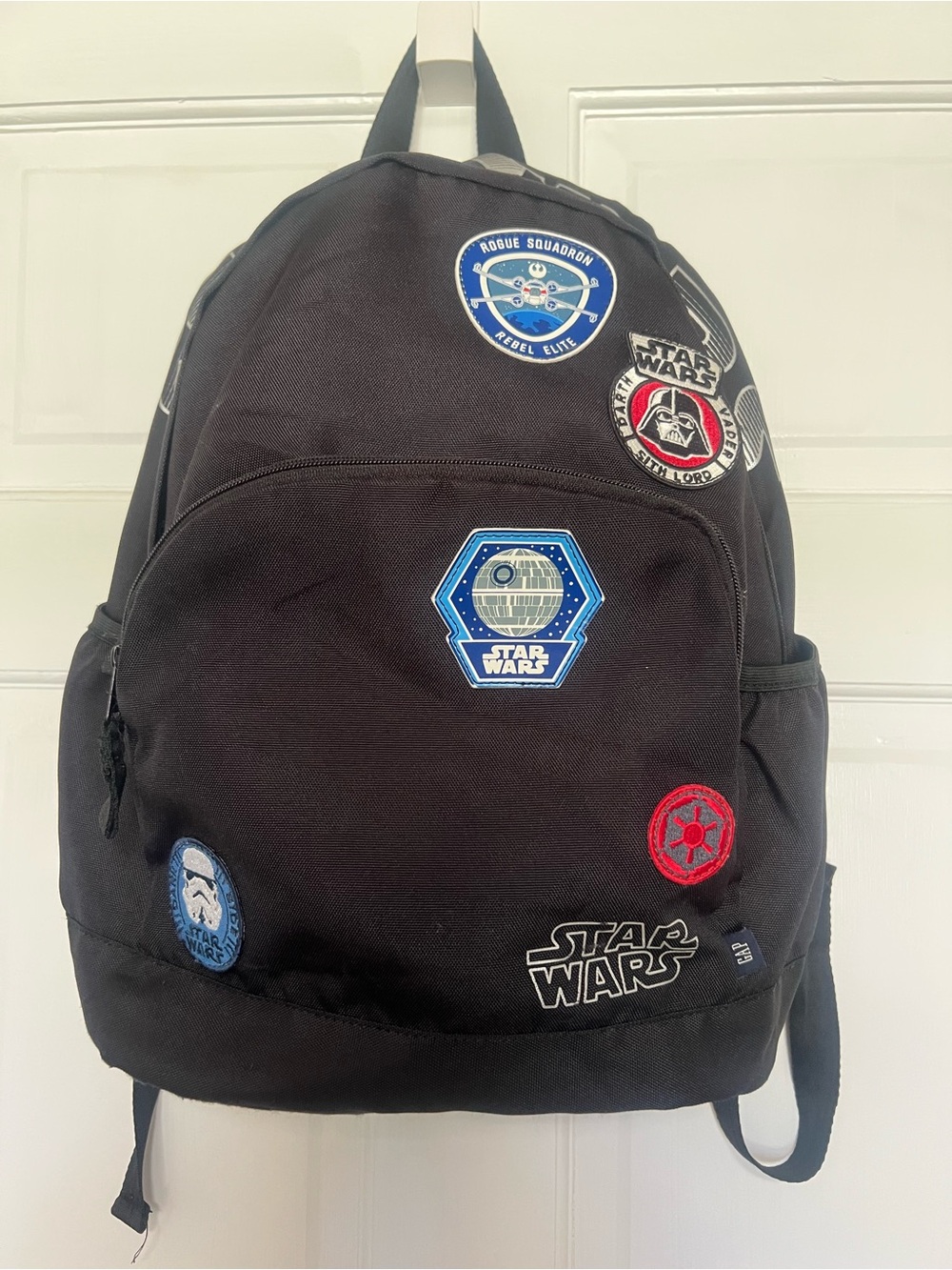GAP Black Star Wars Patch Kids Backpack with Red & Blue Accents